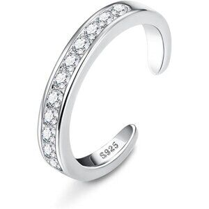 925Sterling Silver Toe Rings for Women 18K WhiteGold Plated Arrow Heart Infinity